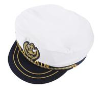 PAMINGONO Classic White Captain Hat for Adults Lightweight Polyester Sailor Hat with Comfortable Cloth Material for Travel and Daily Wear for Yacht and Boating Events