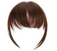 PAMINGONO Clip-in Brown Fake Bangs Hair Piece for Women with Realistic Effect and Natural Style, Chemical Fiber Material Suitable for Parties and Appointments