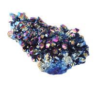 PAMINGONO Colorful Plated Natural Crystal Cluster Ornament 100G, Amethyst Crystal Desktop Adornment for Home and Office Healing Decor Random Style
