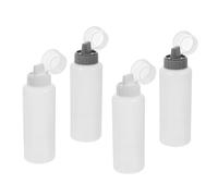 PAMINGONO Condiment Bottles Sauce Squeeze Bottles Easy to Squeeze 4pcs 350ml with 5-hole Nozzle with Good Sealing Effect, Sturdy Pp and Pe Material for Kitchen and Salad Dressing