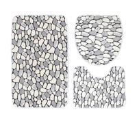 PAMINGONO Coral Anti- Fleece Set Absorption with Water Bathroom Floor Bath Mat Features, Easy to Clean Carpet Simple Design Rug and Toilet for Hut and Rv Use