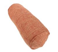 PAMINGONO Cotton Linen Cylindrical Neck Pillow Case Cover, Orange round Cervical Roll Pillowcase 40x15x15cm, Washable Decorative Cushion Cover for Travel Sofa Bed