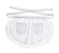 PAMINGONO Cotton Waist Apron Pockets and Lace Trim for Maid Waitress Servant Use in Kitchen Garden
