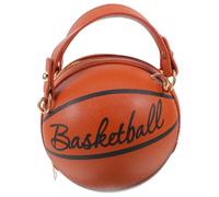 PAMINGONO Creative Basketball Shape Pu Shoulder Bag for Women, Easy to Clean and Reasonable Size, for Shopping and Daily Life, Fashionable Small round Crossbody Handbag
