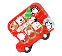 PAMINGONO Creative Car-shaped Christmas Candy Tins with Lid Red Tinplate Holiday Treat Container for Cookies Party Favors and Festive Storage Box Multipurpose Decorative Storage for Seasonal