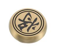 PAMINGONO Creative round Brass Paperweight for Office Desk Chinese Calligraphy Chess Design Heavy Duty Paper Holder 3.9cm for Painting and Writing Use