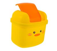 PAMINGONO Creative Small Yellow Duck Desktop Waste Bin Mini Trash Can Compact Rubbish Container for Home Office Bedroom Cute Tabletop Storage Bucket