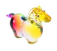 PAMINGONO Crystal Horse Figurine Sculpture with Exceptional Clarity and Detailed Craftsmanship Realistic Animal Adornment for Home Office Decor Enchanting Light Effects Equestrian