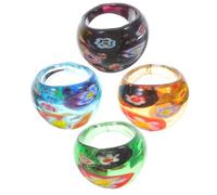 PAMINGONO Crystal Rings Highlight Your Appearance for Women 4 Pcs Glass Finger Rings with Unique Stylish Design and Match Styles of Clothing for Performance and Graduation
