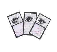 PAMINGONO Decorative Eye Gems and Delicate Face Jewels 3 Sets Self-adhesive Rhinestone Stickers Stars and Petals for Women Party Makeup and Festival Face Decorations