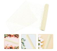 PAMINGONO Decorative Flower Wrapping Yarn Mesh Delicate Jacquard Netting for Bouquet Packaging Smooth Surface Floral Mesh for Craft Wedding Birthday Decorations Pearl White