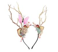 PAMINGONO Delicate Christmas Antler Hair Clasp Headband with Branches and Berries Lightweight Xmas Hair Accessories Creating a Festive Atmosphere at Holiday Parties Color