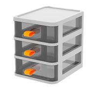 PAMINGONO Desktop Storage Container 3-Tier Drawer Organizer White Frame Mini Office Supply Visible Storage Box for Home and Office Use