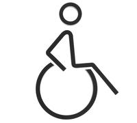 PAMINGONO Disabled Wheelchair Symbol Sign Acrylic Non-Glare Black Bathroom Door Plate for Handicap Washroom Easy Application