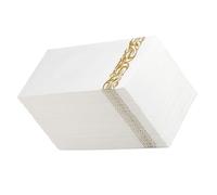 PAMINGONO Disposable Guest Towels 100pcs Thick Folded Paper Napkins 40x30cm Luxury Party Paper Napkins for Wedding and Restaurant Use with Golden Decorative Print