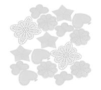 PAMINGONO DIY Plastic Stitching Canvas 25pcs White Pe Mesh Sheets Butterfly Star Heart Flower Shapes for Family Activities and Embroidery Crafts