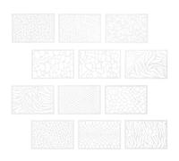 PAMINGONO DIY Stencils Plastic Painting Templates 12pcs Leopard Prints Hollow-Out Reusable Drawing Stencils with Long Serving Life for Crafts Suitable for Wall Art Decoration and Family Use