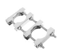 PAMINGONO Double Antenna Mast Clamp Kit with M6 Bolts, Iron Adjustable Pole Coupling Bracket for Outdoor Security Cameras and Flag Posts, Easy Installation with Enhanced Signal Stability