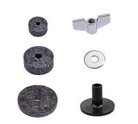 PAMINGONO Drum Cymbal Accessory Set with Grey Hi Hat Felts Wing Nuts Felt Washers and Sleeves for Cymbal Protection and Performance