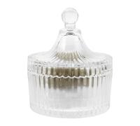 PAMINGONO Dual-sided Velvet Powder Puff with Ribbon Bow Large round Makeup Applicator for Face and Body Powder White and Green with Glass Storage Jar for Home Use