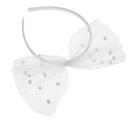 PAMINGONO Elegant Bowknot Headband for Women with White Mesh Material, Comfortable Fit and Gentle on Head, Hair Accessory for Festival and Holiday Celebrations