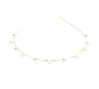 PAMINGONO Elegant Bridal Headband with Alloy Pearl and Rhinestone Decoration, Classic Shiny Hairband for Bride and Wedding Party Accessories