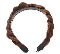PAMINGONO Elegant Four Strand Braid Headband Elastic Brown Headband for Women Hair Rings for Braids Women Hair Ornament