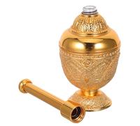 PAMINGONO Elegant Refillable Holy Water Bottle with Decorative Floral Pattern Multi-use Vessel for Essential Oils Perfumes and Sacred Liquids Sophisticated Christian Tabletop for Church