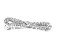 PAMINGONO Elegant Rhinestone Hair Clips Offering a Versatile Look with Bow Shape Silver Bling Hair Clip Barrettes and Firm Hold for Graduation Time and Special Occasions