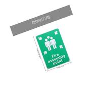PAMINGONO Emergency Assembly Point Sign Pvc Board High Hardness Light Weight Operational Fire Safety Sign Green 298 X 210 Mm Easy to Operate for Bar and More Places You Need
