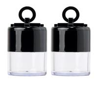 PAMINGONO Empty Loose Powder Box 2Pcs Portable Compact Size with Puff for Travel Use Cosmetic Powder Cases with Airtight Lid