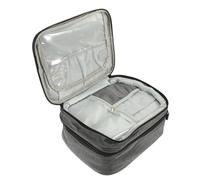 PAMINGONO Essential Oil Carrying Case Double Layer Nail Polish Organizer Bag Compartments Portable Storage for Cosmetics Makeup and Nail Supplies for Women