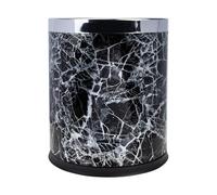 PAMINGONO European Style Marble Pattern Trash Can, Plastic Double-layer Black Marble Waste Bin for Bathroom, Hotel and Home Ktv Garbage Container, round Bathroom Storage Bucket