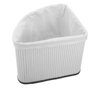 PAMINGONO Fan Shaped Corner Triangle Storage Basket, White Bamboo Shelf Organizer Bin, Small Space-saving Triangular Corner Basket for Kitchen and Nursery Storage