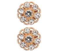 PAMINGONO Fashionable Gold Metal Shirt Button Covers with Rhinestone Alloy Material, Versatile Clip-on Cuff Embellishment for Dress Shirts and Jackets, for Casual Wear and DIY Craft Projects