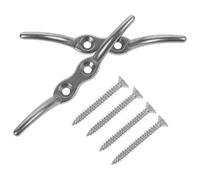 PAMINGONO Flag Pole Cleat Hook Silver Finish for Flag Fixing Stainless Steel Weather-Resistant Suitable for Residential Use