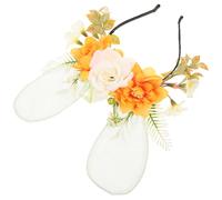 PAMINGONO Floral Rabbit Ear Headband Grey Bunny Ears Hairband for Little Girl Party Accessory