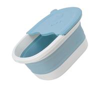 PAMINGONO Foldable Blue Foot Bath Basin for Massage Function Portable Feet Washing Barrel to Fatigue and Circulation Space-saving Household Soaking Tub for Relaxation