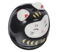 PAMINGONO Fortune Cat with Stable Structure Tumbler Figurine Japanese Style Ceramic and Practical Functions, Adorable Desktop Cat Decoration for Home and Office