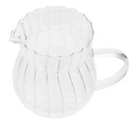 PAMINGONO Glass Milk Pitcher Jug with Pour Spout Leak-Resistant Glass Container for Milk Sauce Tea Coffee Safe Home Use for Cafes Restaurants and Dining