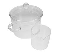 PAMINGONO Glass Steam Distiller for Herbal Rose Hydrolat Extraction High Borosilicate Glass Desktop Distillation Pot with Heat Resistant Cooking Saucepan and Drip Collection Cup for Kitchen