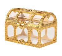 PAMINGONO Golden, Candy Box Plastic Treasure Chest with Multifunctional Design Mini Treasure Box for Wedding and Party Decorations and Event Favour Packaging