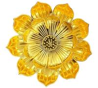 PAMINGONO Golden Zinc Alloy Lotus Flower Cup Mat Non-slip Coaster for Tea Ceremony and Living Room Use, Heat Resistant Desk Protector with Elegant Design