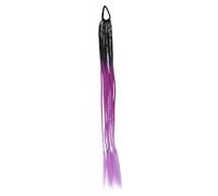 PAMINGONO Gradient Synthetic Fiber Ponytail Braid 36 Inches Black Dark Purple Light Purple Ombre Hair Extension for Women Long Braided Hairpiece Suitable for Party and Daily Wear