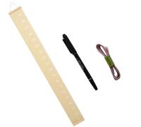 PAMINGONO Growth Height Chart Simple Design Yellow Canvas and Wood for Kids for Height Measurement with Graduation Time Feature Wall Ruler No Fading, Unique Design, for Kindergarten Wall
