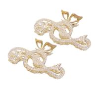PAMINGONO Hair Clips and Comfortable Material Large Music Note 2pcs Rhinestone Silver Alloy with, Secure Grip Stylish Hair Accessories for Women for Prom and Party