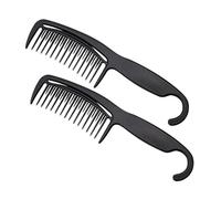 PAMINGONO Haircut Comb for Women Carbon Fiber Hair Combs Black Hanging Design for Wet or Dry Thick or Thin Hair