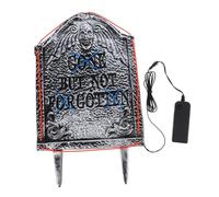 PAMINGONO Halloween 15 Inch Dual-Color LED Tombstone Grave Sign with Plastic Stakes Easy Ground Insert Battery Powered Outdoor Decoration for Yard Garden Parties Haunted Houses