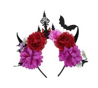 PAMINGONO Halloween Headband Demon Horns Scary Bat Design for Cosplay and Party Events Includes Horns Headband Devil Costume Accessory for Spooky Themes