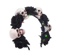 PAMINGONO Halloween Skull Flower Headband Hair Accessory for Parties Cosplay and Carnival Unique Decorative Hair Clasp and Four Skull Designs